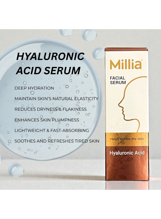 Millia Hyaluronic Acid Serum 40ml – Hydrating & Lightweight Facial Serum for Soft, Plump, and Radiant Skin - Image 2
